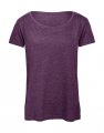 Dames T-shirt Triblend B&C TW056 Heather Purple